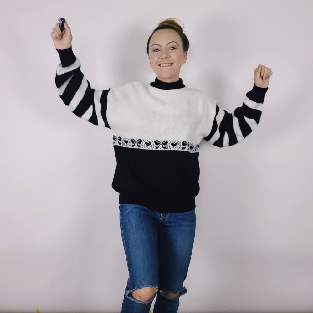Vintage Morgan Square Mock Neck Grandma Sweater - Picture 7 of 10